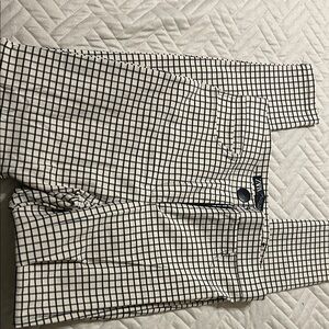 Zara Black and White Grid Pattern Pants